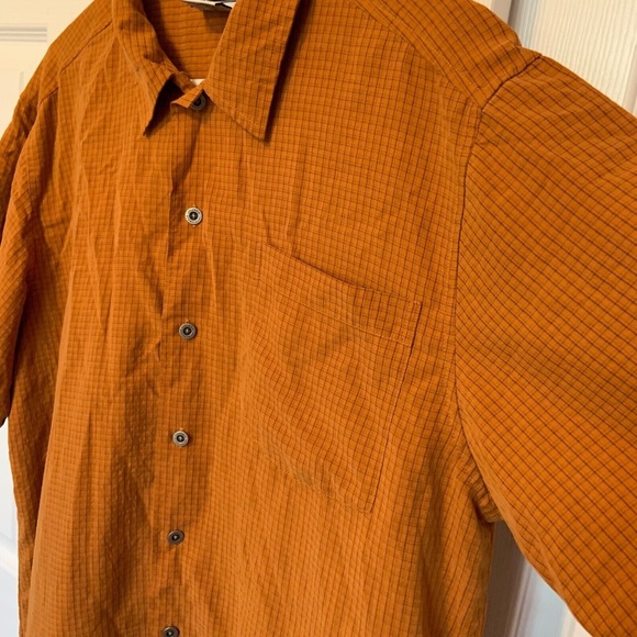 Columbia Men's Short Sleeved Plaid Button Down Shirt Orange Size L - Picture 5 of 10